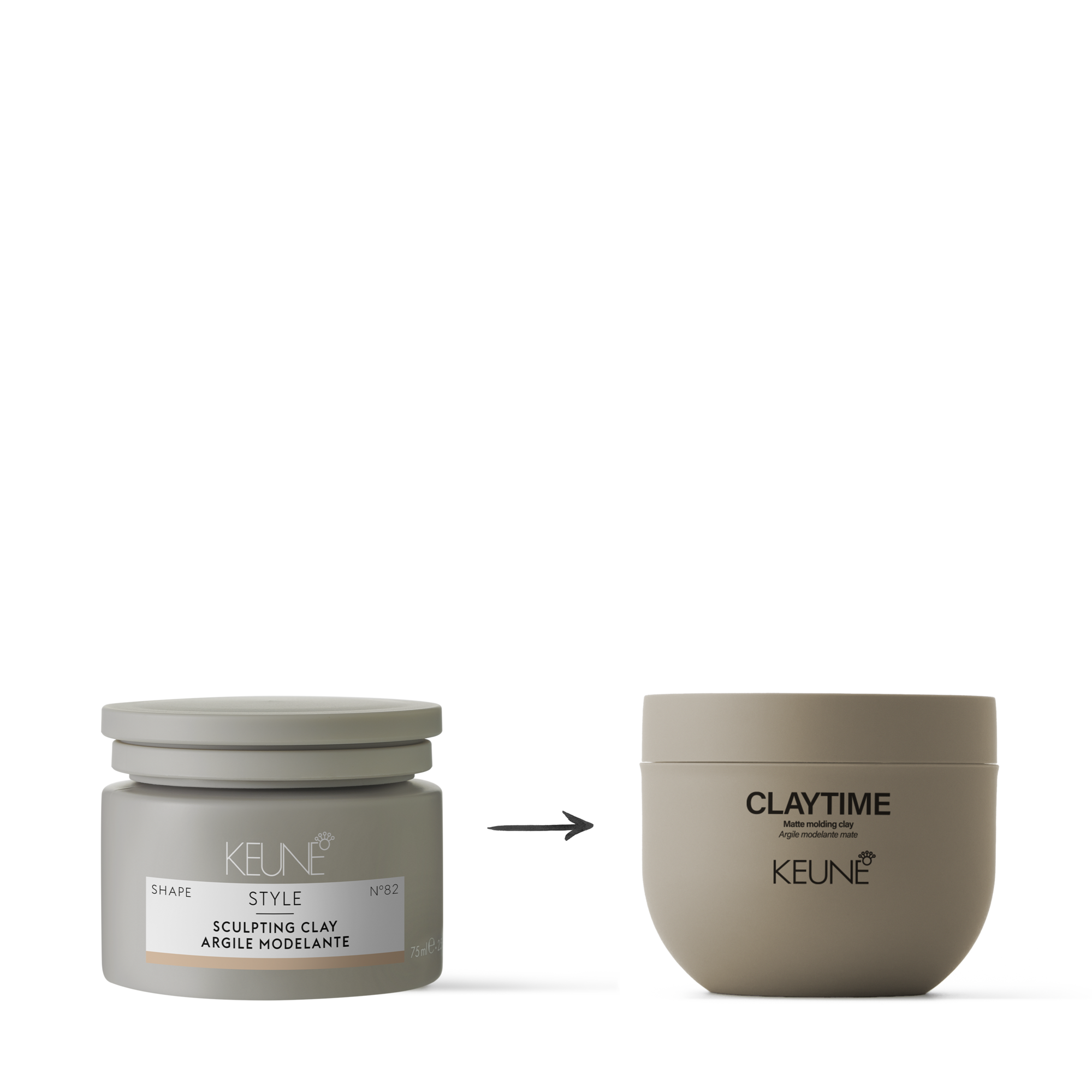 Keune Claytime : pâte modelante mate avec Dry Cleansing Complex, pour un cuir chevelu frais et des coiffures faciles à travailler.