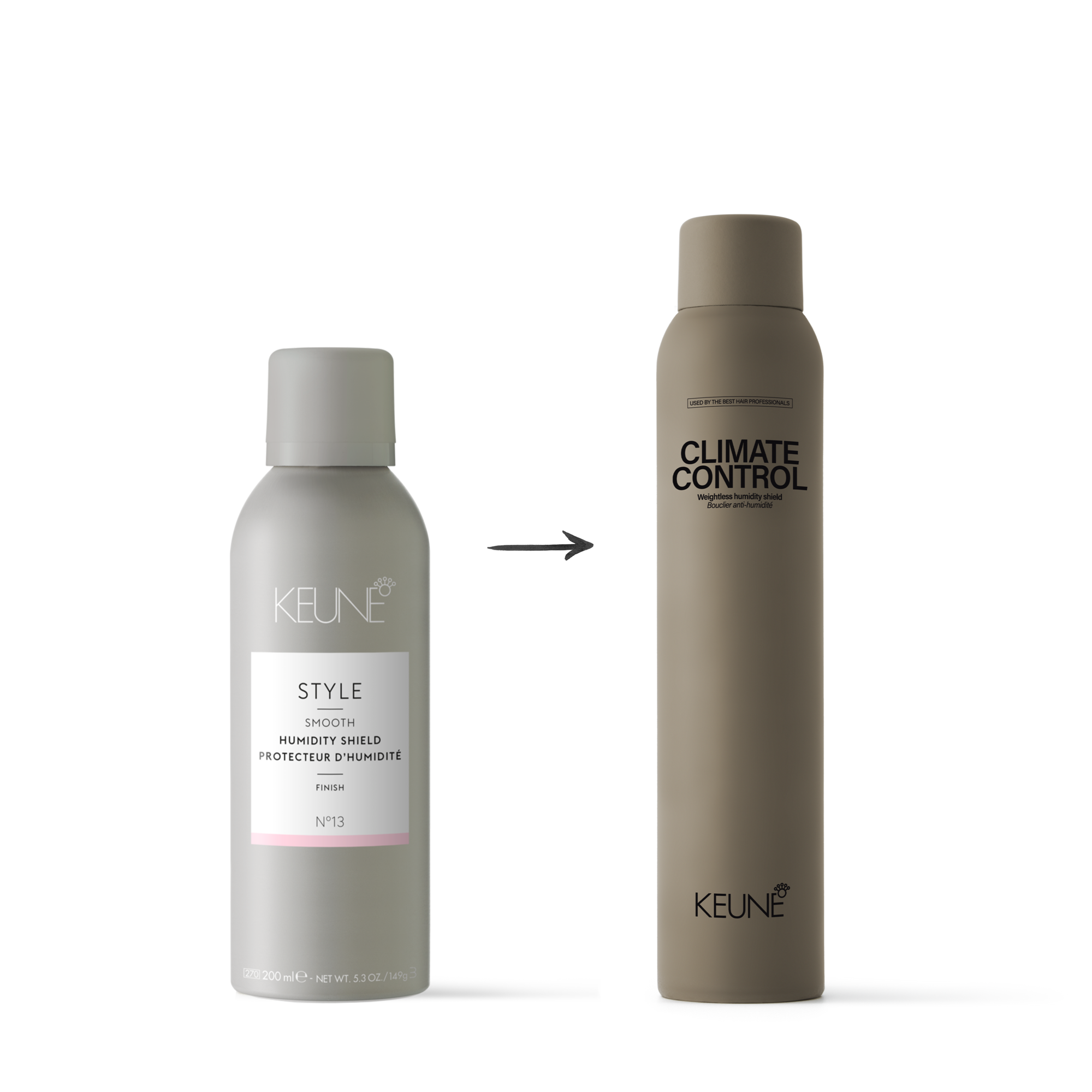 Keune Climate Control: Haarstyling-Spray mit Feuchtigkeitsschutz, hält Frisuren in Form, schützt vor Frizz und Hitze bis 230°C.