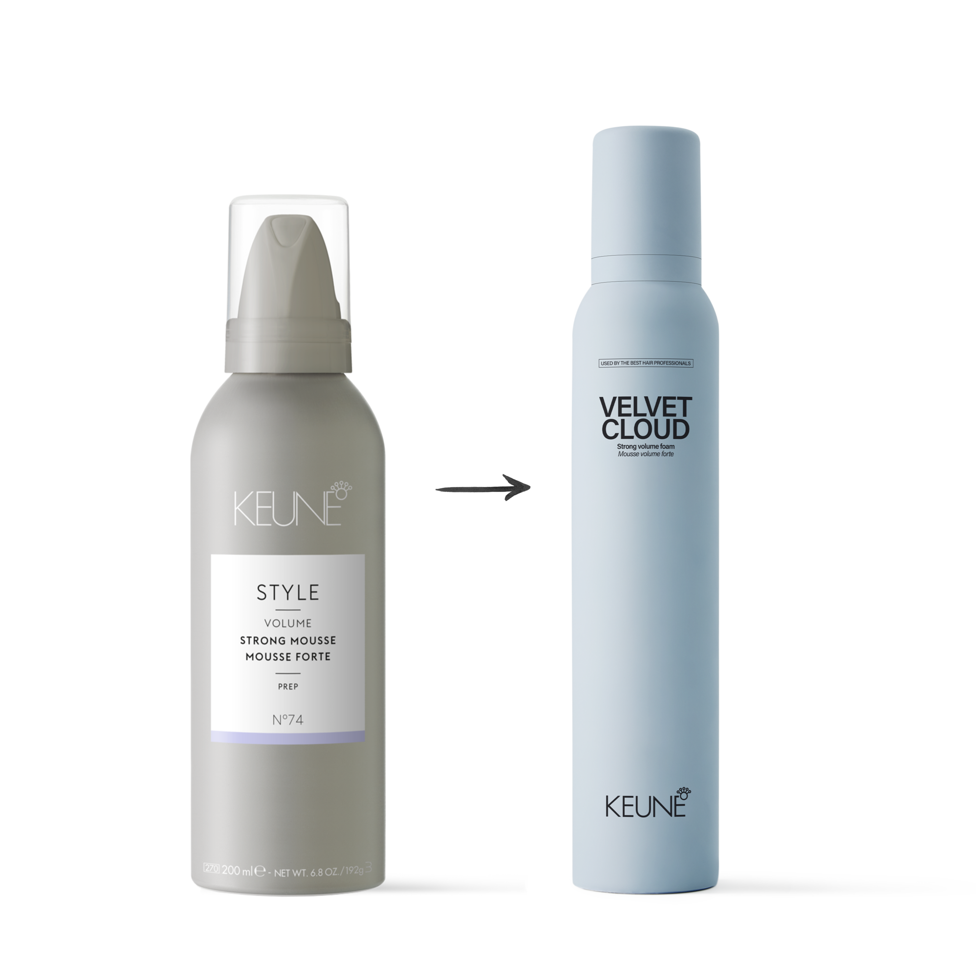 Keune Velvet Cloud: Volumenschaum für beeindruckendes Volumen, nährt und schützt das Haar. Ideal für tägliches Haarstyling mit Hitzeschutz bis 230°C.